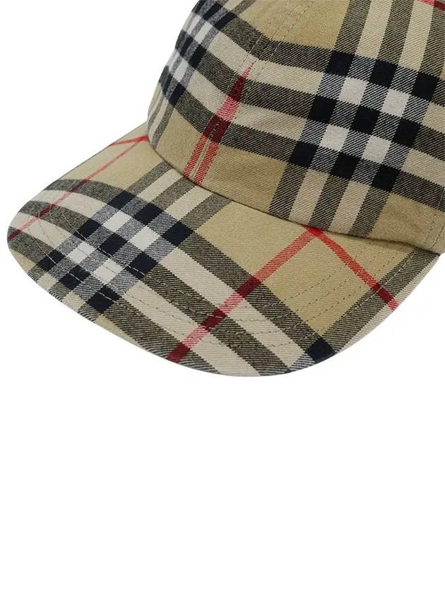 Check Cotton Ball Cap Beige - BURBERRY - BALAAN 3