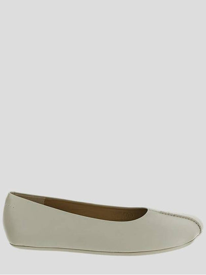 Stitched Out Leather Flats Ivory - MAISON MARGIELA - BALAAN 2