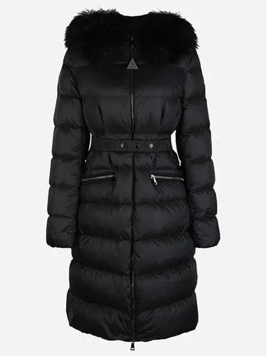 1C00022 595FE 999 Boedic Women s Fur Hooded Long Padded Jacket Black 1064290 - MONCLER - BALAAN 1