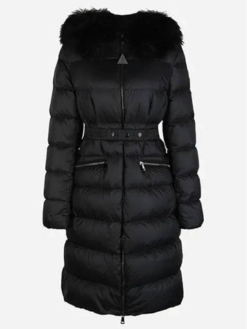 1C00022 595FE 999 Boedic Women s Fur Hooded Long Padded Jacket Black 1064295 - MONCLER - BALAAN 1