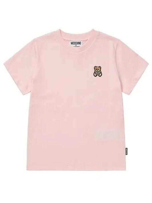 Short sleeve HTM04K LAA10 50209 Teddy bear logo patch kids t shirt - MOSCHINO - BALAAN 2