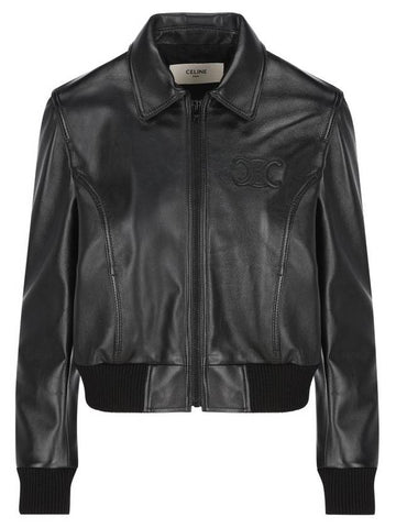 Triomphe Soft Lambskin Blouson Jacket Black - CELINE - BALAAN 1