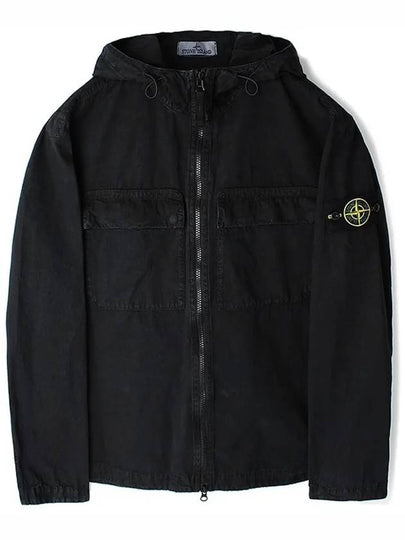 Wappen Old Effect Hooded Jacket Black - STONE ISLAND - BALAAN 2