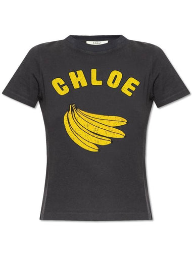 Chloé T-shirt With Print, Women's, Grey - CHLOE - BALAAN 1