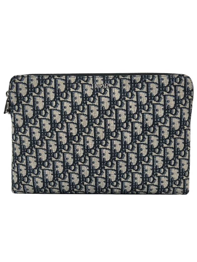 Oblique Jacquard Strap Clutch Bag Navy - DIOR - BALAAN 2