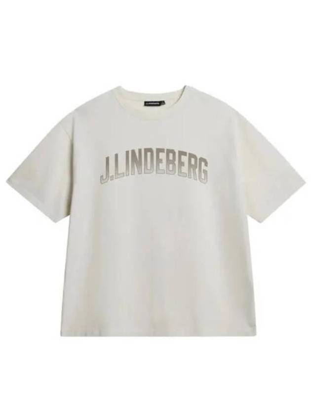 Tjorn Boxy Printed Short Sleeve T-Shirt Cloud White - J.LINDEBERG - BALAAN 2