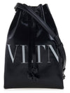 VLTN Logo Shiny Leather Crossbody Bag Black - VALENTINO - BALAAN 2