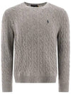 Embroid Logo Cable Knit Top Grey - POLO RALPH LAUREN - BALAAN 2