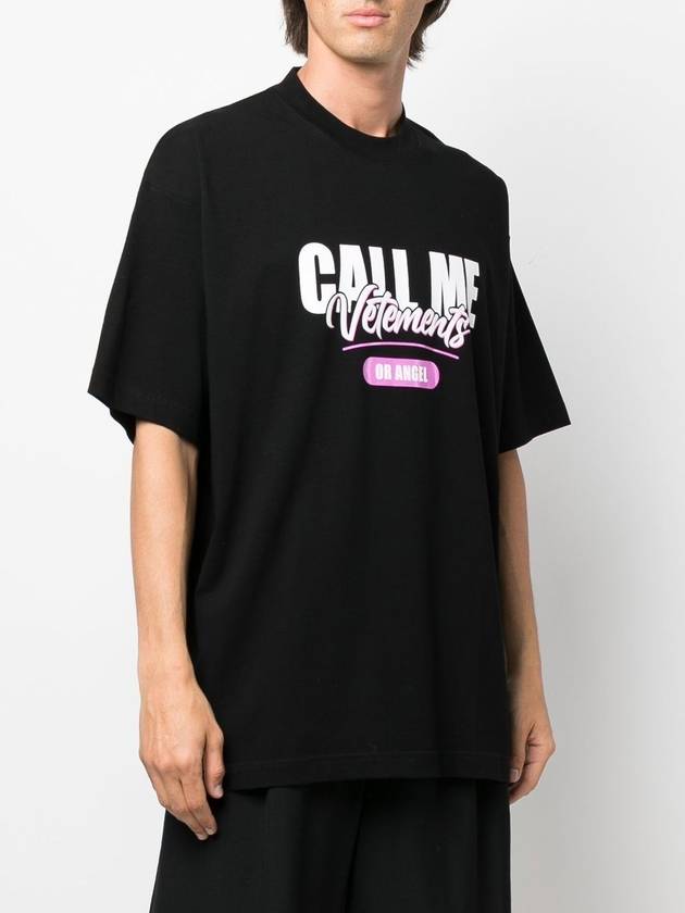 Call Me Logo Short Sleeve T-Shirt Black - VETEMENTS - BALAAN 8