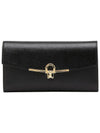 Salvatore Gancini Metal Buckle Clutch Bag Black - SALVATORE FERRAGAMO - BALAAN.