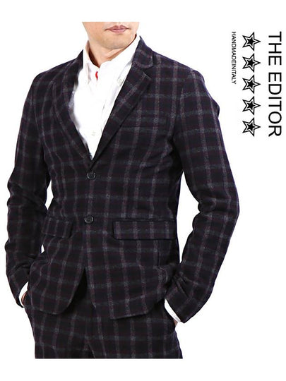 Men's Check Wool Jacket Black - THE EDITOR - BALAAN 2