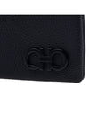 Gancini Zipper Card Wallet Black - SALVATORE FERRAGAMO - BALAAN 7