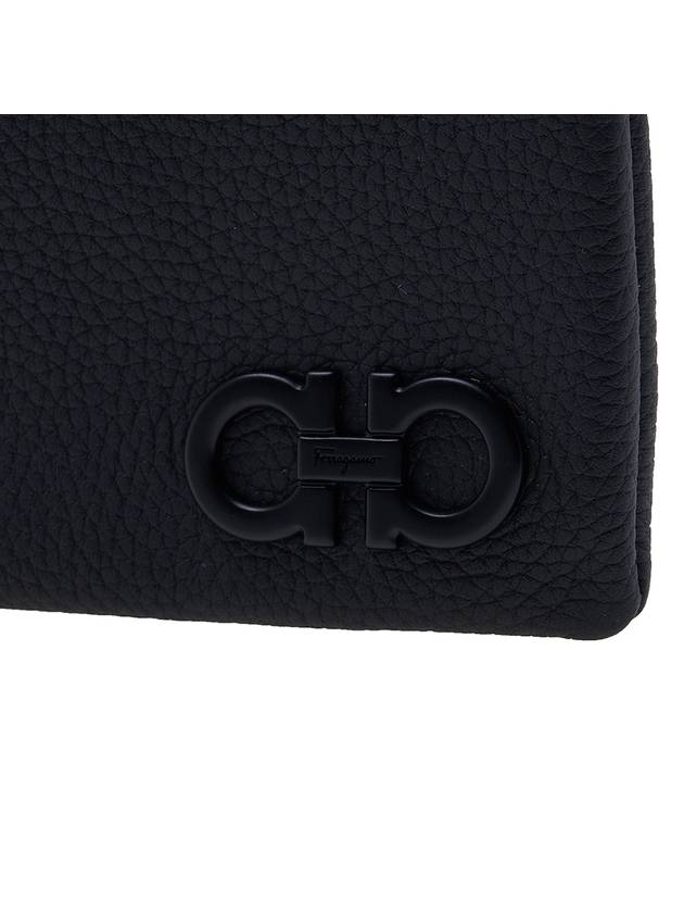 Gancini Zipper Card Wallet Black - SALVATORE FERRAGAMO - BALAAN 7