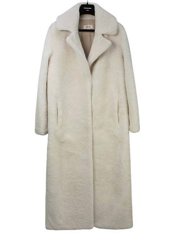 Mateo Women's Long Shearling Coat 9WMM61820MERC C11 IVOIRE YVC004iv - YVES SALOMON - BALAAN 1