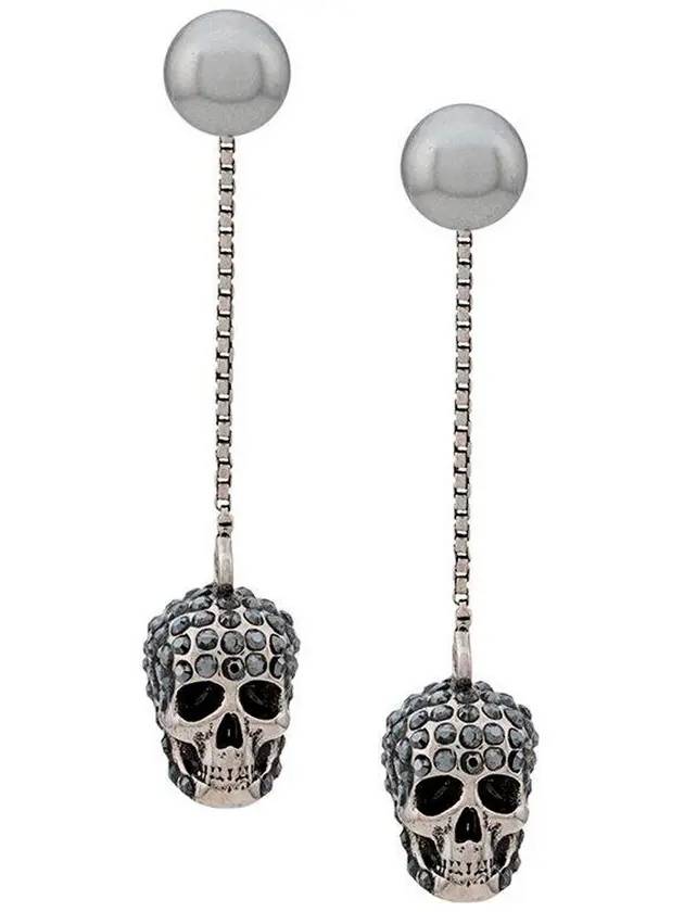 Skull Metal Earrings Silver - ALEXANDER MCQUEEN - BALAAN 1