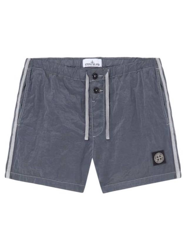 Patch Logo Nylon Swim Shorts Grey - STONE ISLAND - BALAAN 1