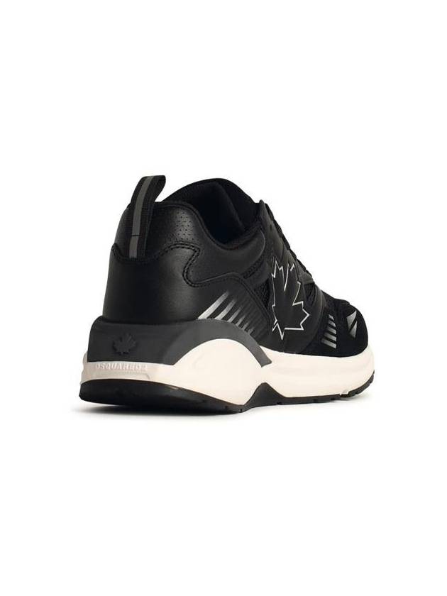 DSQUARED2 'Dash' Black Leather Blend Sneakers - DSQUARED2 - BALAAN 3