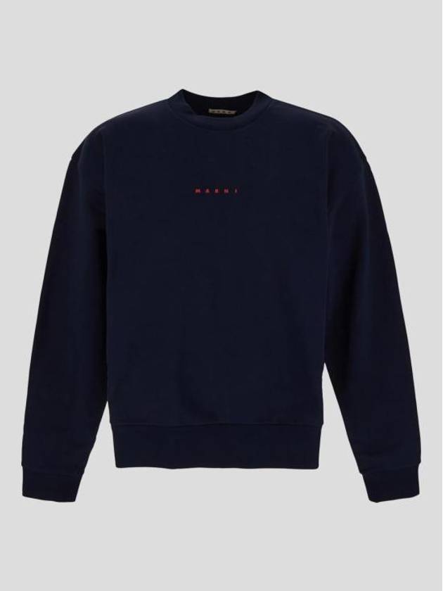 Mini Logo Organic Cotton Sweatshirt Navy - MARNI - BALAAN 2