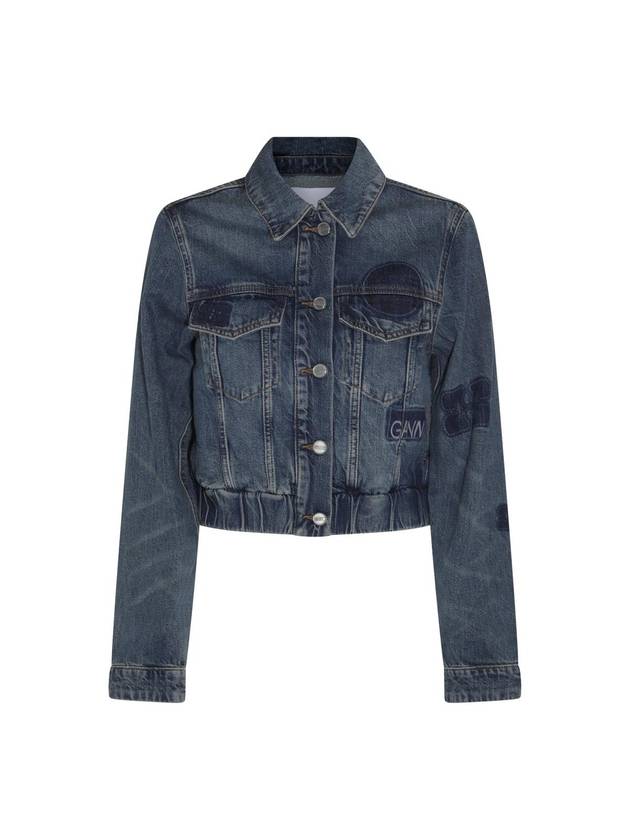 23 fw Blue Cotton Denim Jacket J1345091 B0480957572 - GANNI - BALAAN 1