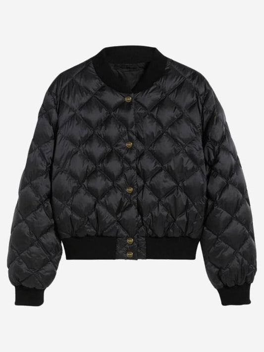 The Cube Reversible Water Repellent Canvas Bomber Jacket Black - MAX MARA - BALAAN 1