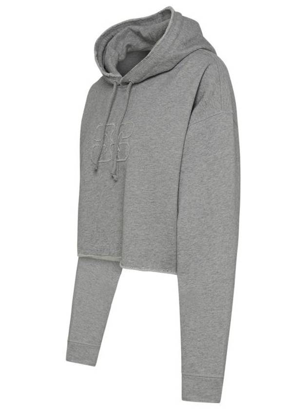 Isoli Crop Hoodie Grey - GANNI - BALAAN 3