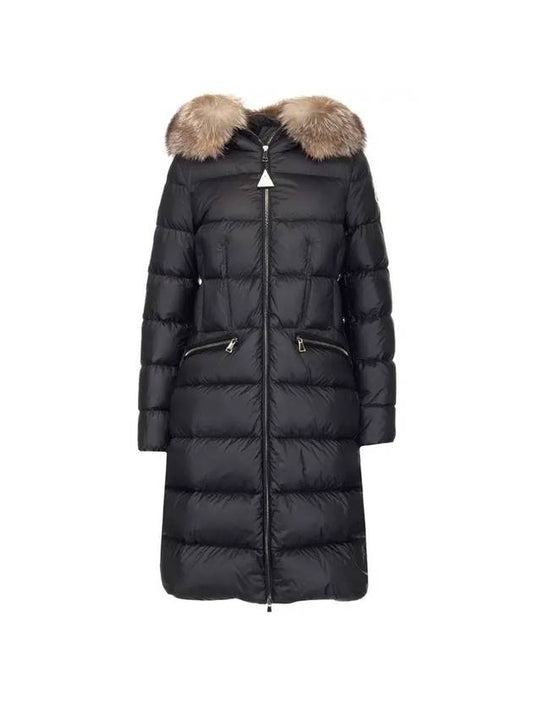 Boedic Logo Patch Fox Fur Down Long Padding Black - MONCLER - BALAAN 1