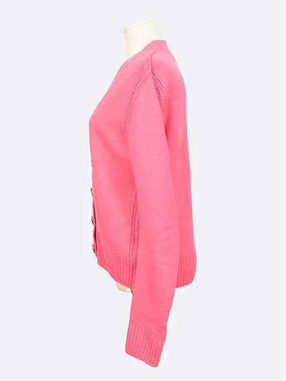 4067772 Cashmere 100 pink color gold button women s cardigan - BURBERRY - BALAAN 2