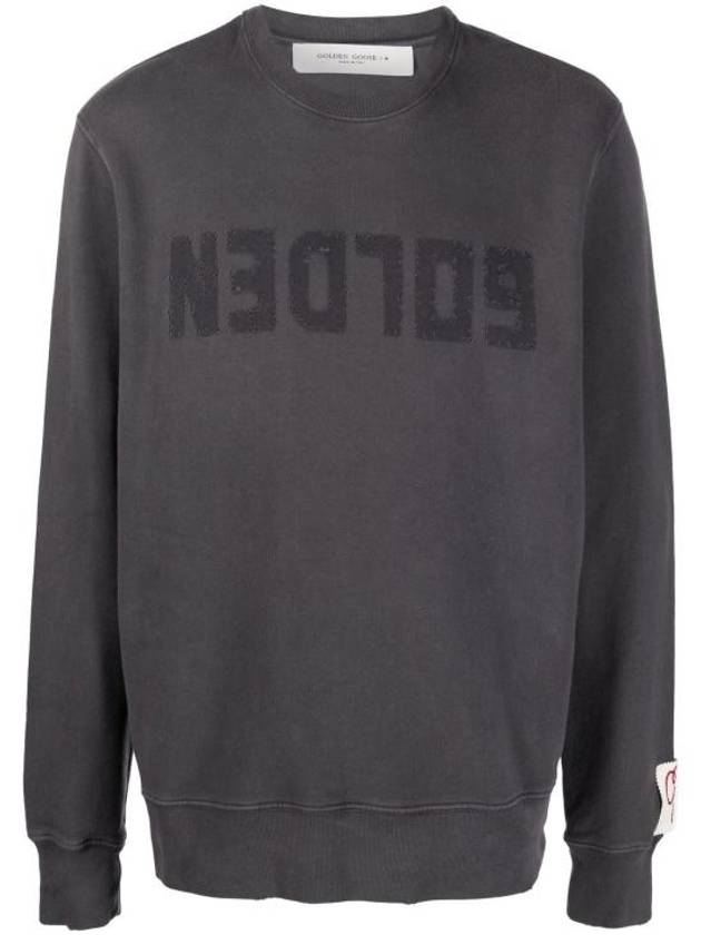 Fleece Reverse Logo Sweatshirt Grey - GOLDEN GOOSE - BALAAN 8