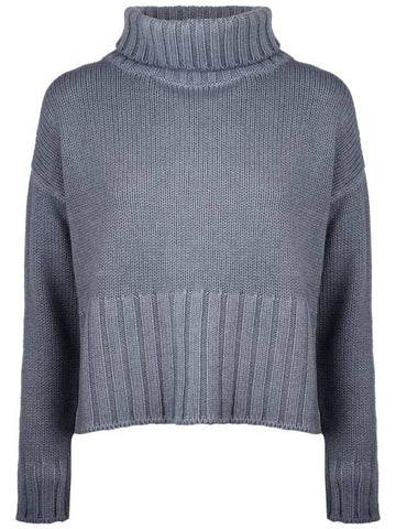 Base Powder Blue Merino Wool Turtleneck Sweater - BASE MILANO - BALAAN 1