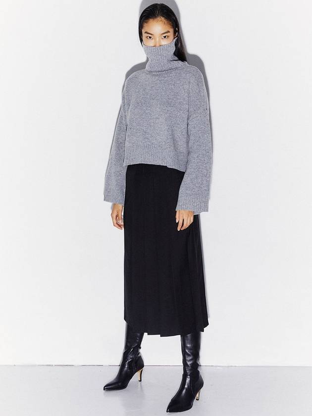 Cropped Wool Turtleneck Sweater Gray - KIMDOH - BALAAN 3