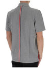 Men's Cotton Pique Center Bag Striped Short Sleeve Polo Shirt Grey - THOM BROWNE - BALAAN 6