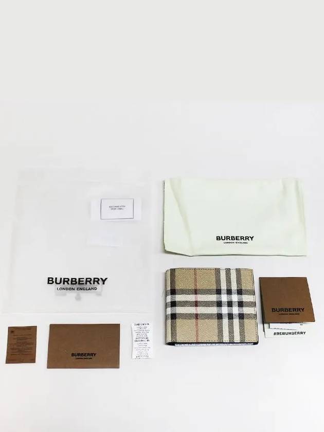 Check Half Wallet Beige - BURBERRY - BALAAN 6