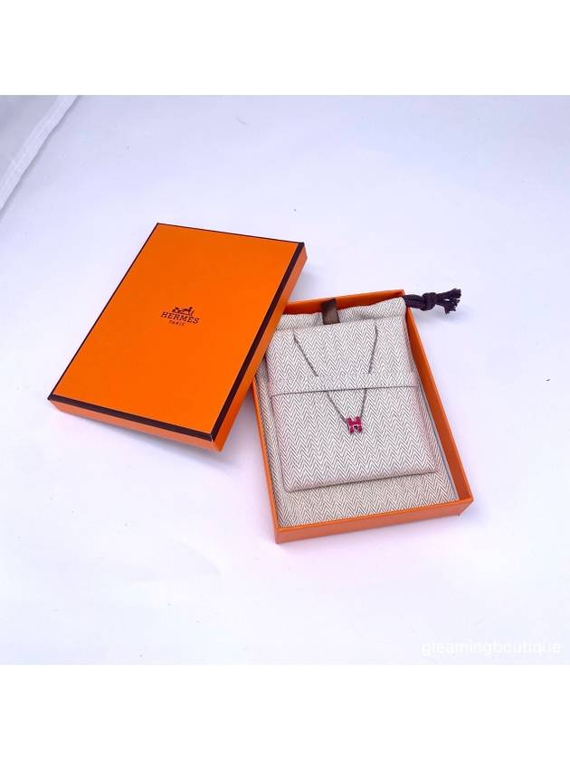 Mini Pop H Pendant Necklace Rose Extreme - HERMES - BALAAN 2