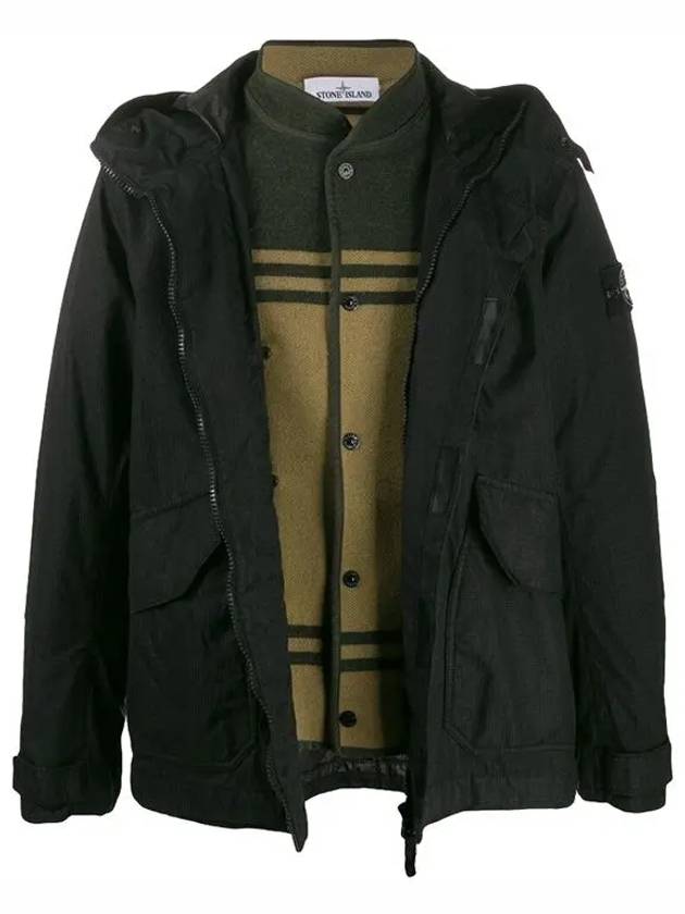 Wappen Patch Reflective Weave Ripstop TC Hooded Jacket Black - STONE ISLAND - BALAAN 2