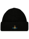 ORB Logo Sporty Beanie Black - VIVIENNE WESTWOOD - BALAAN 2