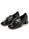 Women's Logo Patent Leather Pumps Black - MIU MIU - BALAAN 2