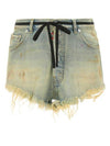 Women's Vintage Washed Belt String Denim Shorts Light Blue - MAISON MARGIELA - BALAAN 1