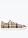 Vintage Check and Leather Sneakers Archive Beige - BURBERRY - BALAAN 2