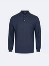 Men's Slim Fit OrGANNIc Ice Cotton Long Sleeve PK Shirt Navy - ZANONE - BALAAN 2