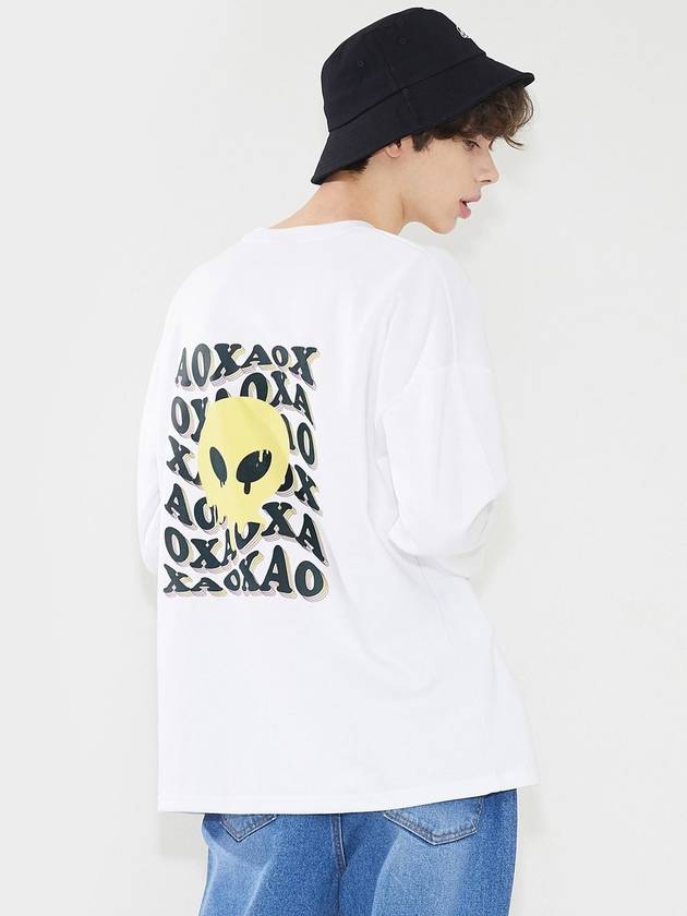 WAVE logo Long sleeve T shirts semi over fit White - AOX - BALAAN 4