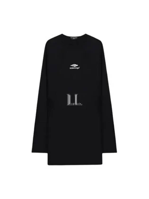 Icon Flat Long Sleeve T-Shirt Black - BALENCIAGA - BALAAN 2