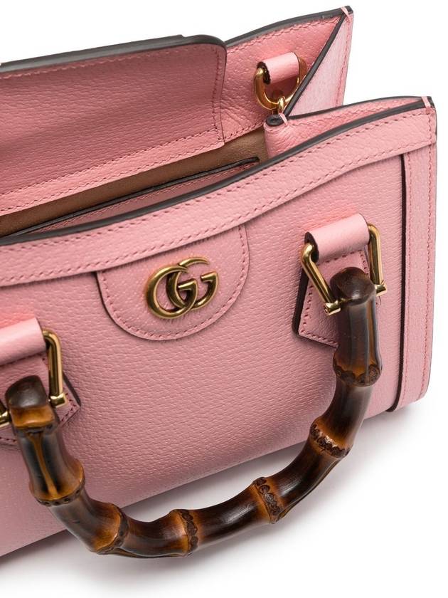 Diana Bamboo Handle Mini Leather Tote Bag Pink - GUCCI - BALAAN 4