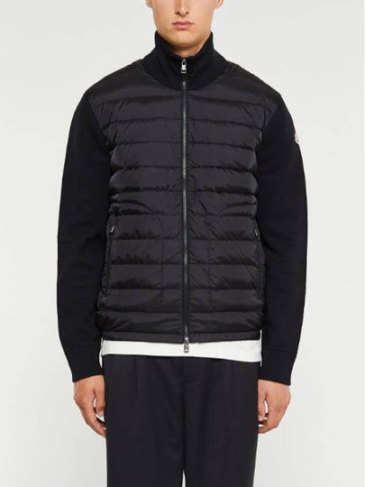 Padded Wool Cardigan Black - MONCLER - BALAAN 2