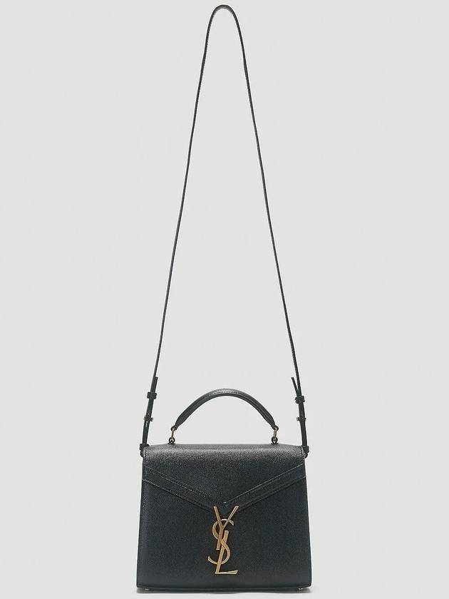 Casandra Monogram Mini Top Handle Cross Bag Black - SAINT LAURENT - BALAAN 3