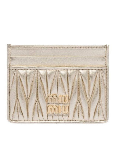 matelassé nappa leather card holder - MIU MIU - BALAAN 1