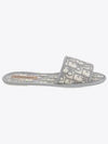 Chez Moi Oblique Embroidered Cotton Slippers Grey - DIOR - BALAAN 3