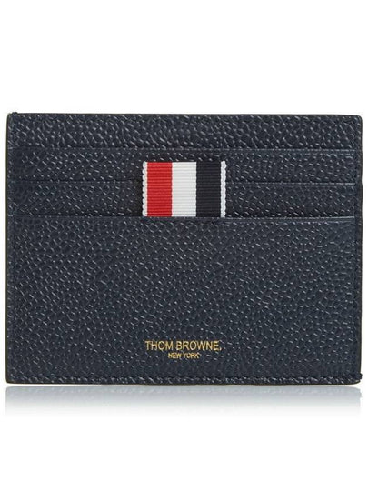 Pebble Calfskin 4-Bar Applique Note Card Wallet Navy - THOM BROWNE - BALAAN 2