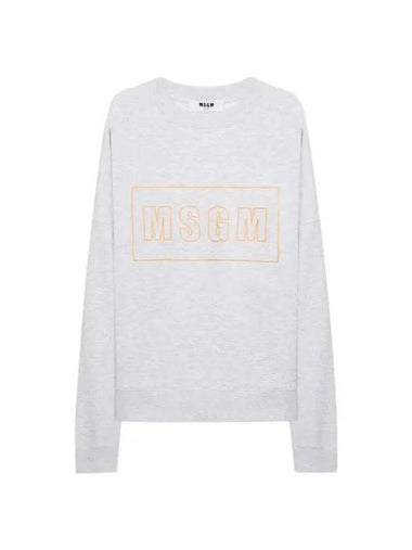 Neon Box Logo Cotton Sweatshirt Light Grey - MSGM - BALAAN 1