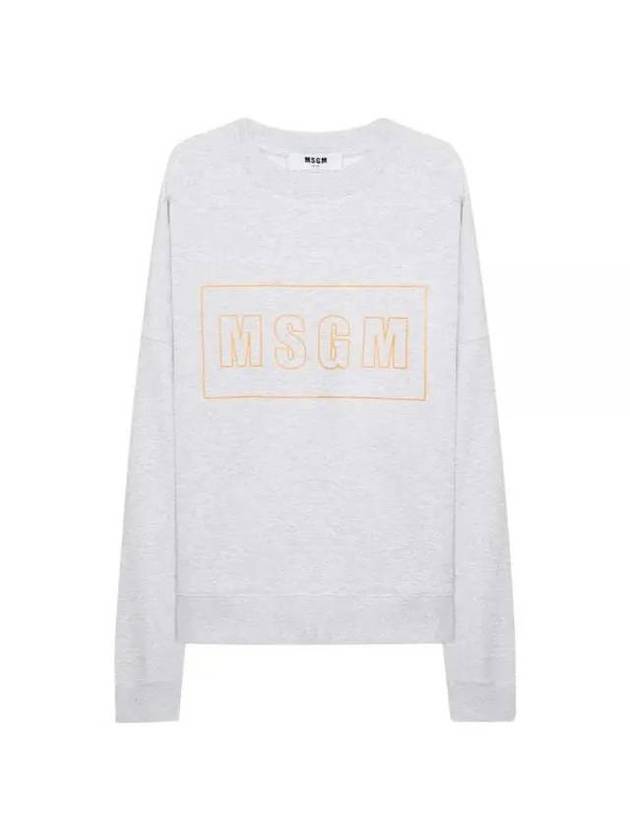 Neon Box Logo Cotton Sweatshirt Light Grey - MSGM - BALAAN 1