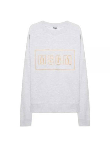 Neon Box Logo Cotton Sweatshirt Light Grey - MSGM - BALAAN 1